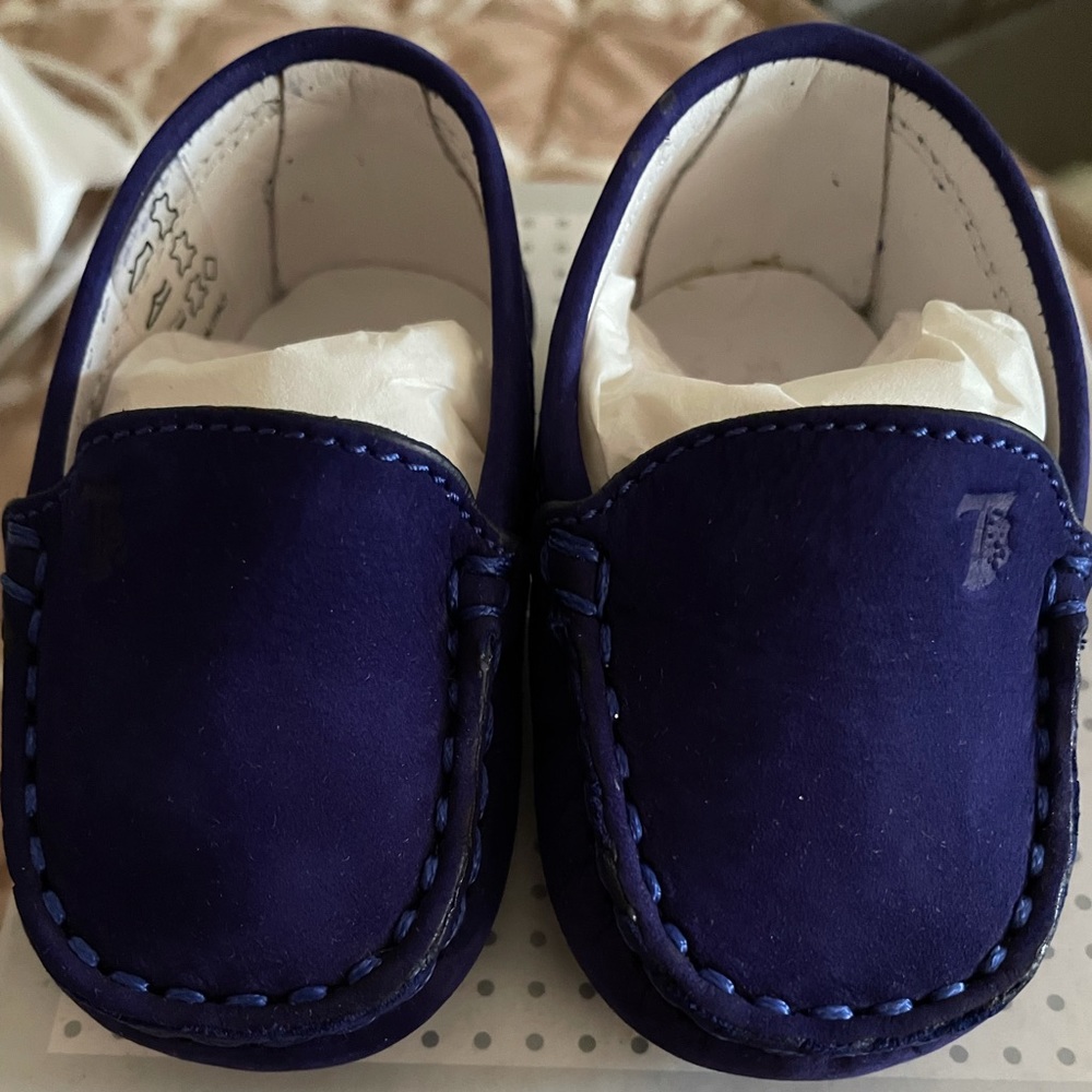 Tod’s Navy sz16 Baby shoes loafers blue
